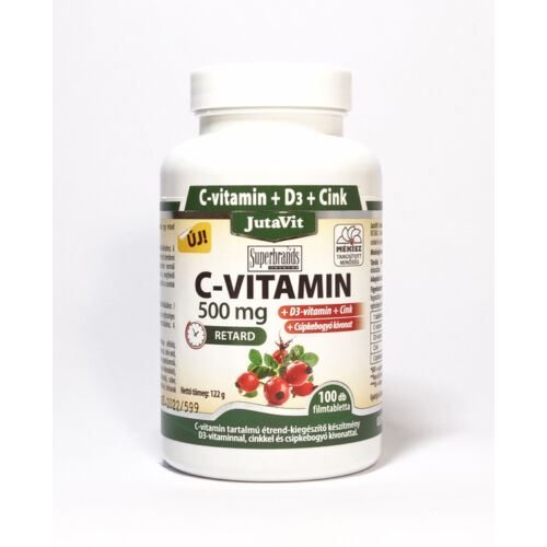 JutaVit C-vitamin 500mg + csipkebogyó + D3 + Cink 100db
