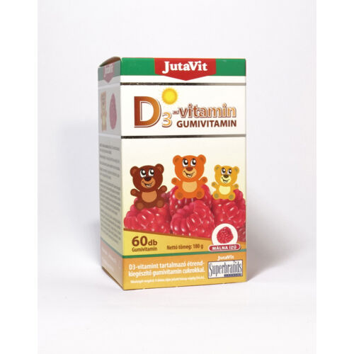 JutaVit D3-vitamin Gumivitamin 60db - Málna
