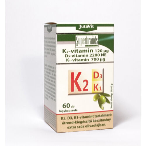 JutaVit K2,- D3,- K1-vitamin - 60db