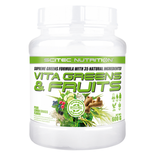Scitec Nutrition Vita Greens &amp; Fruits (600 gr.) Korte Citromfu