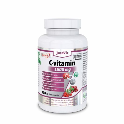 JutaVit C-Vitamin +csipkebogyó + Acerola+D3 + Cink 100db