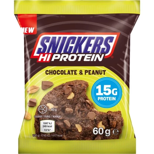 SNICKERS HiProtein Cookie 60g – Chocolate & Peanut (csoki-mogyoró)