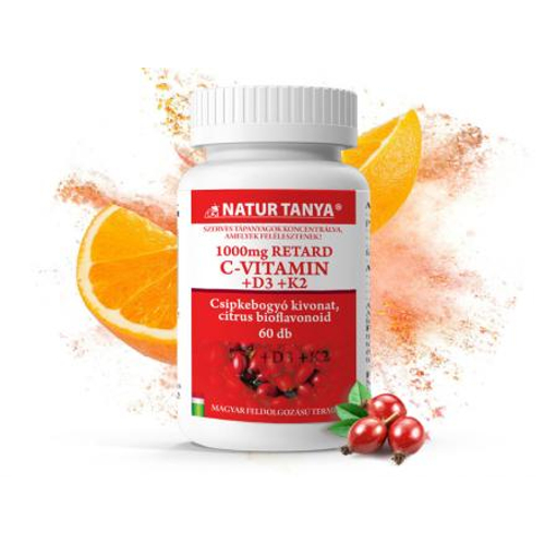 Natur Tanya® 1000 mg Retard C-vitamint, D3- és K2-vitamin