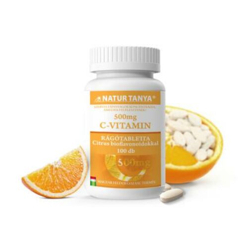 Natur Tanya® Szerves C-500 rágótabletta – 500mg C-vitamin, citrus bioflavonoidokkal dúsítva