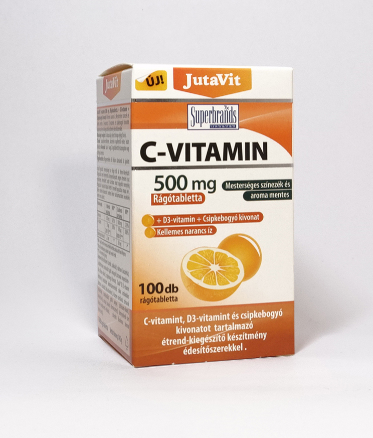 JutaVit C-vitamin 500mg + D3 100db rágótableta
