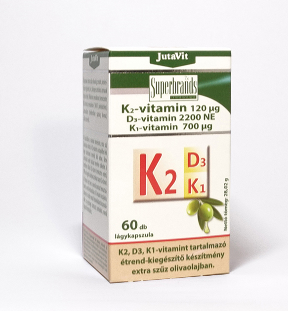 JutaVit K2,- D3,- K1-vitamin - 60db