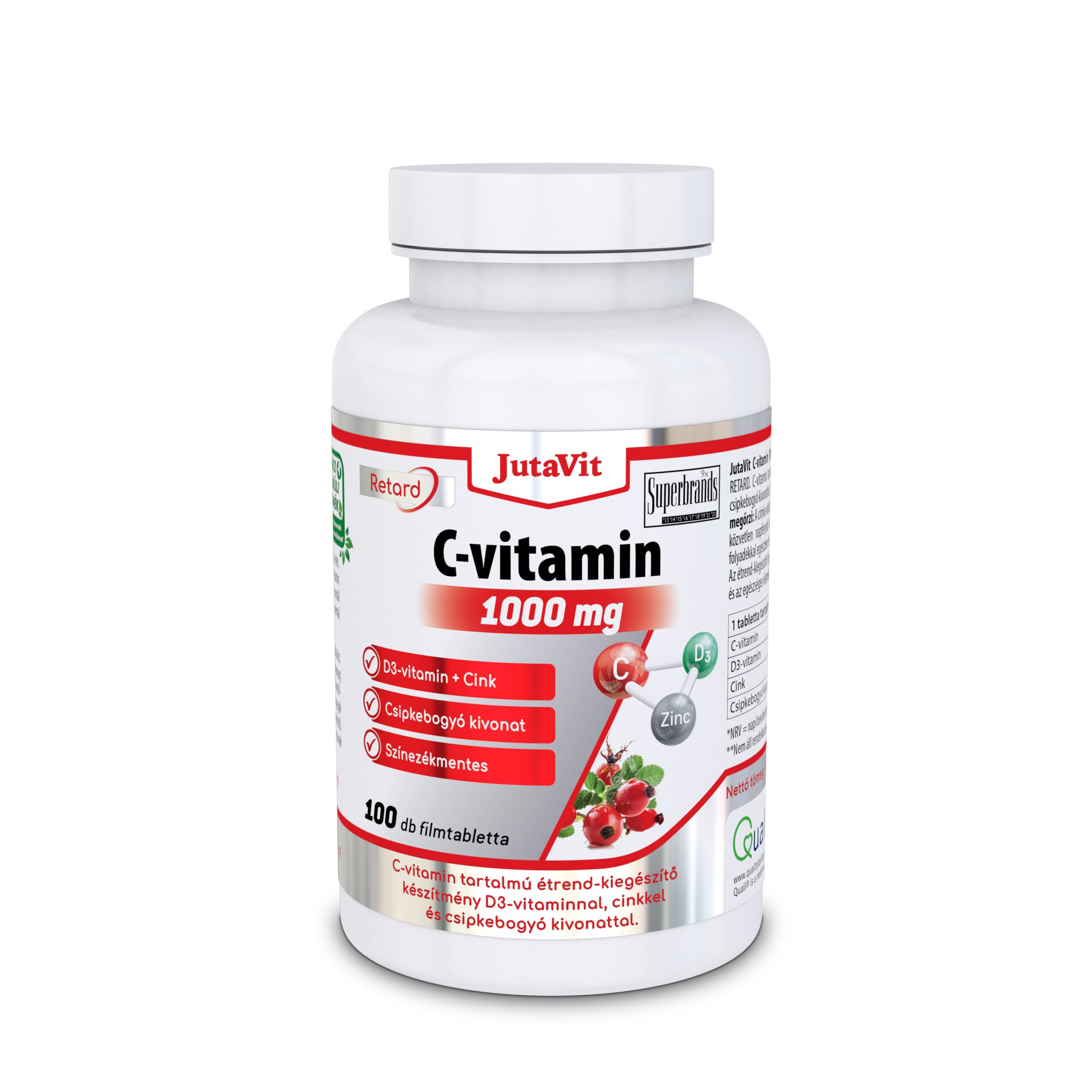 Jutavit C-vitamin 1000mg + csipkebogyó + D3 vitamin + Cink - 100db